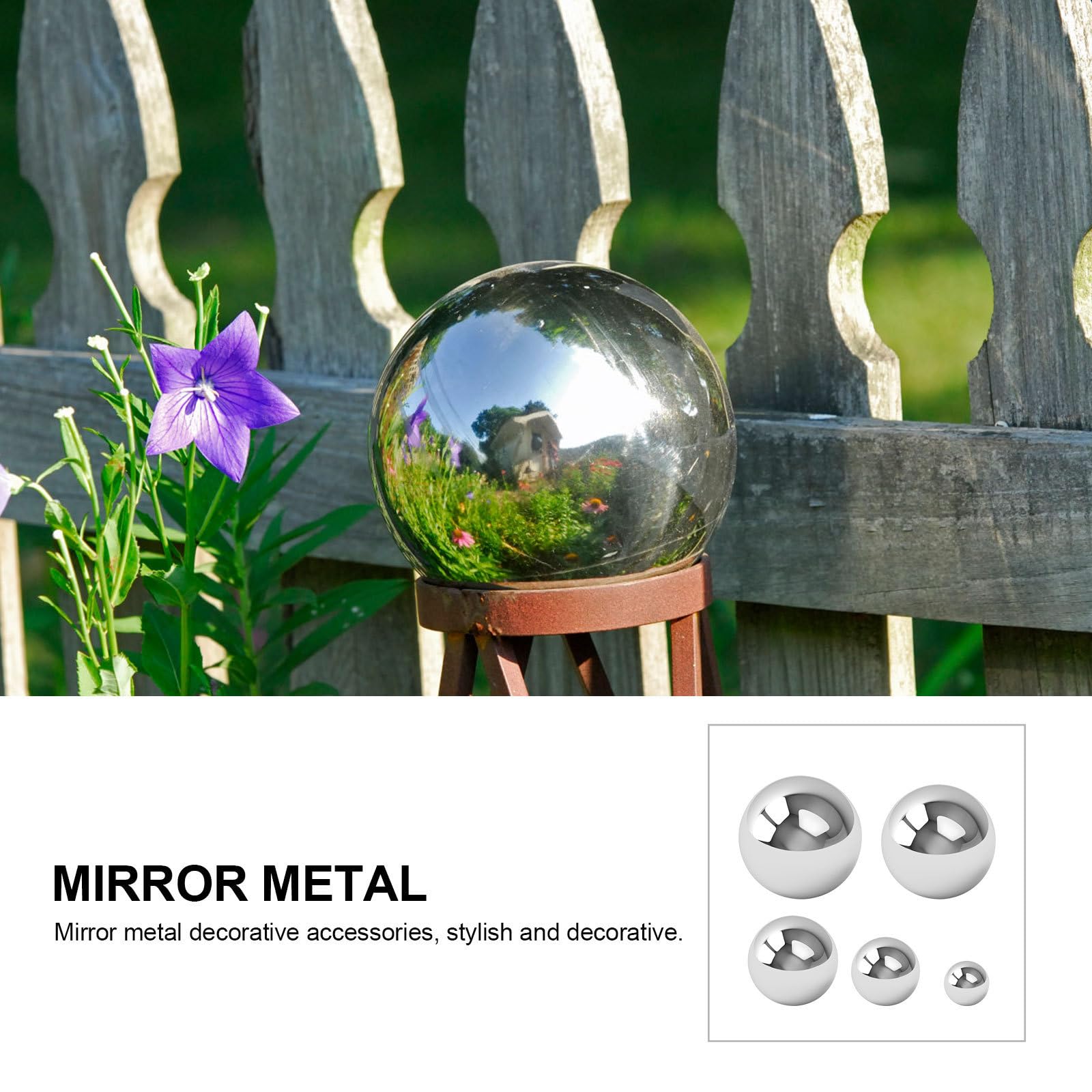 BESPORTBLE 5pezzi Palline Galleggianti Decorative Acciaio Inossidabile Sfere Cava Per Giardino Specchio Lucido Per Decorazioni Da e Esterno