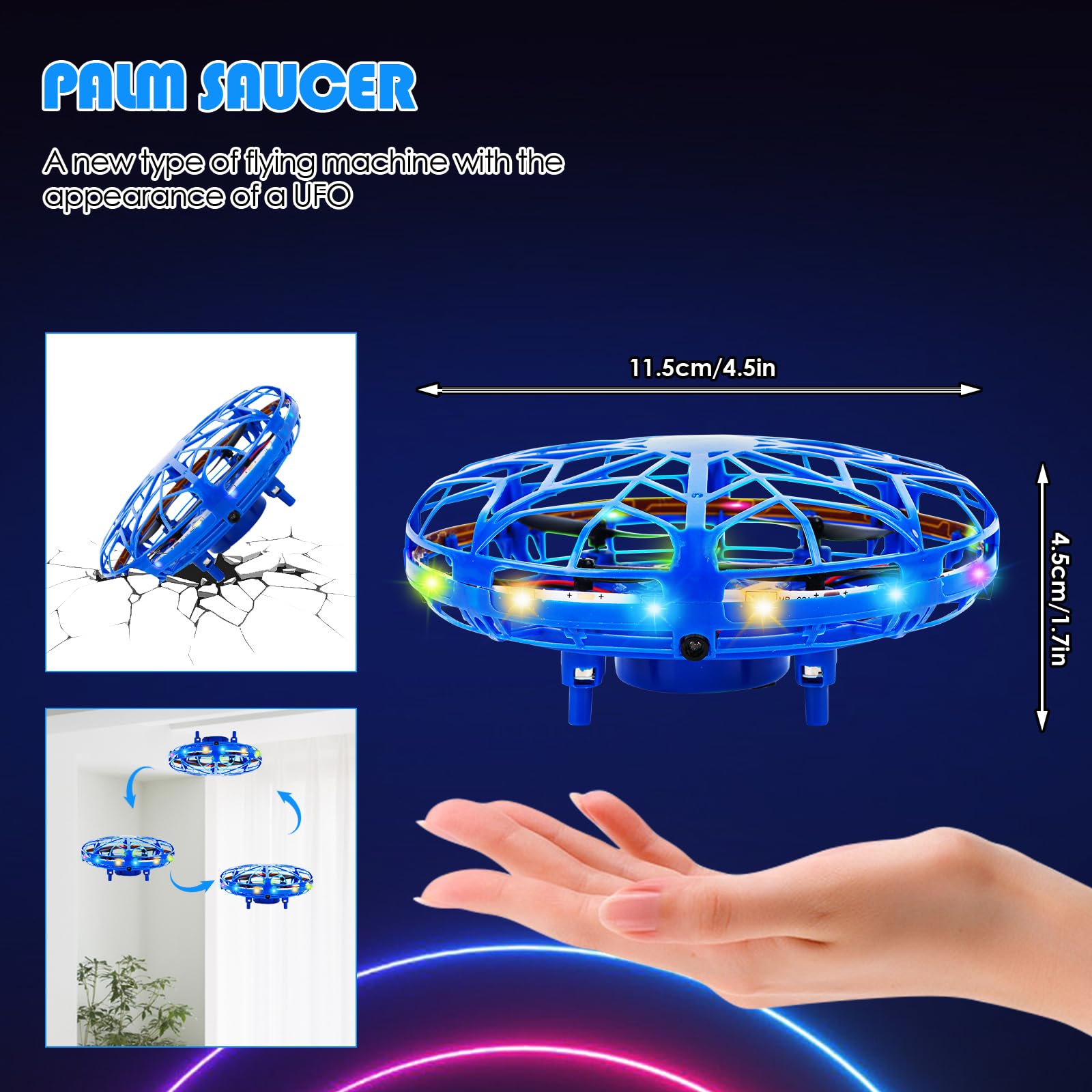 UFO Mini drone – Balle volante jouet volant balle rotative à UFO Mini drone – Balle volante jouet volant balle rotative à
