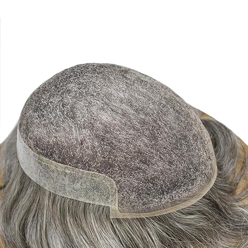 Miniatura 3 de RESHE Toupee para hombres pieza de cabello humano real, sistema de reemplazo de cabello de encaje suave para hombre, sistema de pelo tupé, protesis