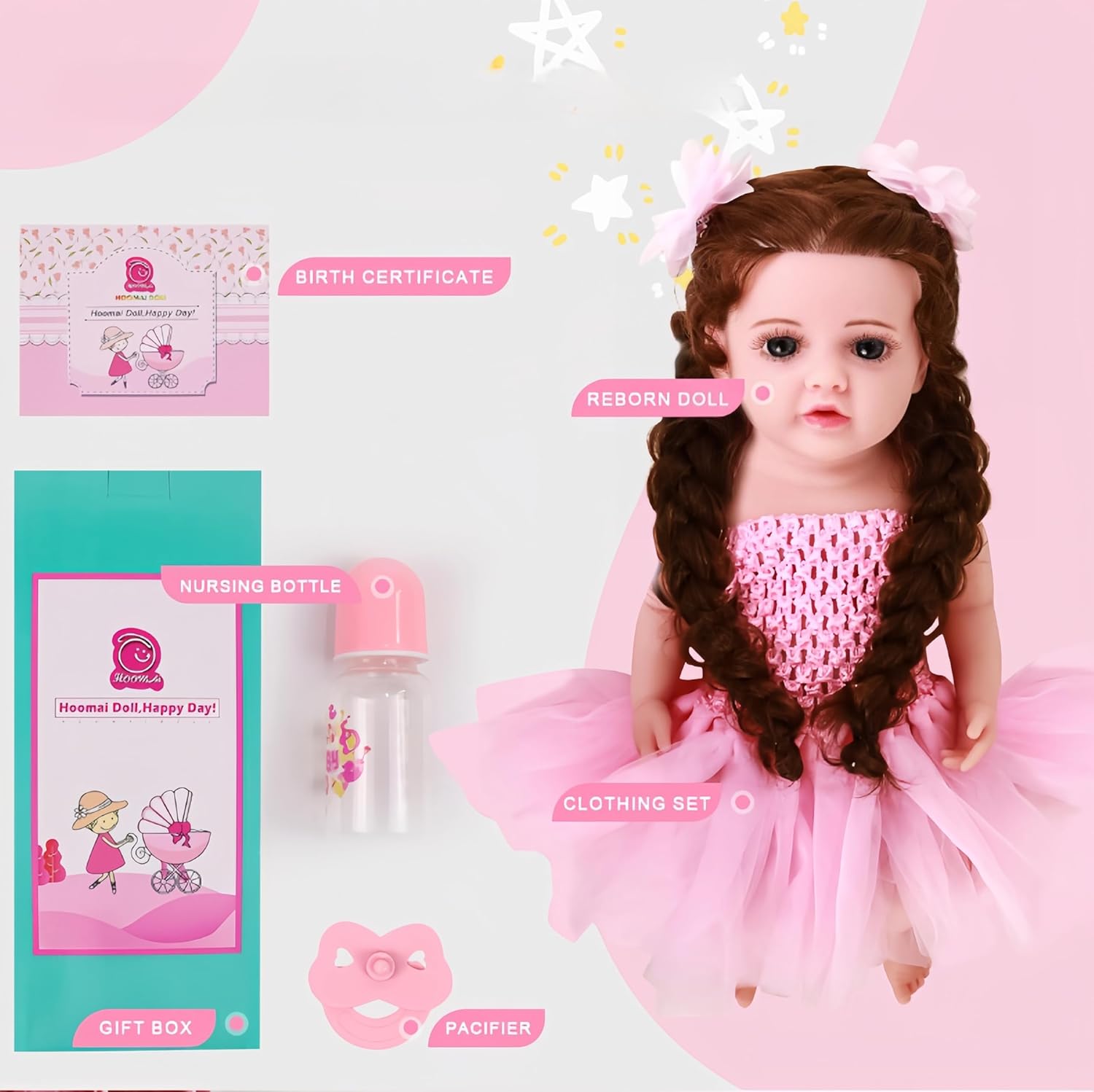 Reborn Baby Dolls Silicone Full Body 16 inch Reborn Dolls,Not Vinyl Dolls,Lifelike Reborn Baby Dolls (B)