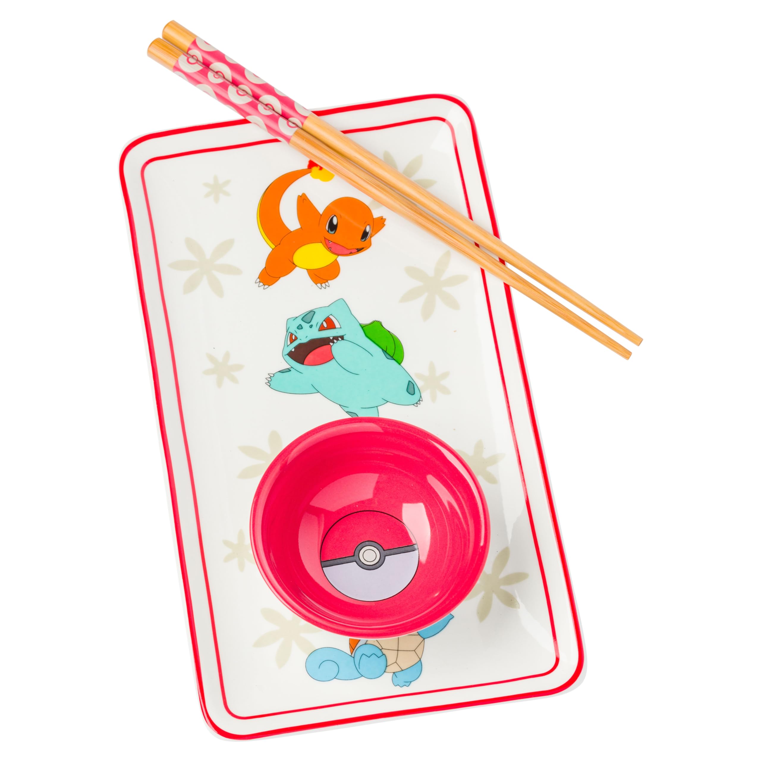 Silver Buffalo Pokémon Original Starters, Ceramic Sushi Set