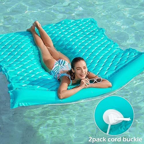 Miniatura 4 de Jasonwell Flotadores flotantes para piscina, flotador inflable gigante para piscina, balsa de lago, tapete de agua flotante para piscina, tumbona,