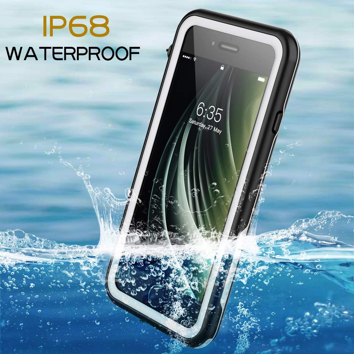 Exclusive Special Singdo iPhone SE 2020 Waterproof Case,iPhone 7/8 Waterproof Case, Built-in Screen Protector Full Body Heavy Duty Shockproof IP68 Waterproof Case for iPhone SE 2020/7/8 4.7 inch (White)