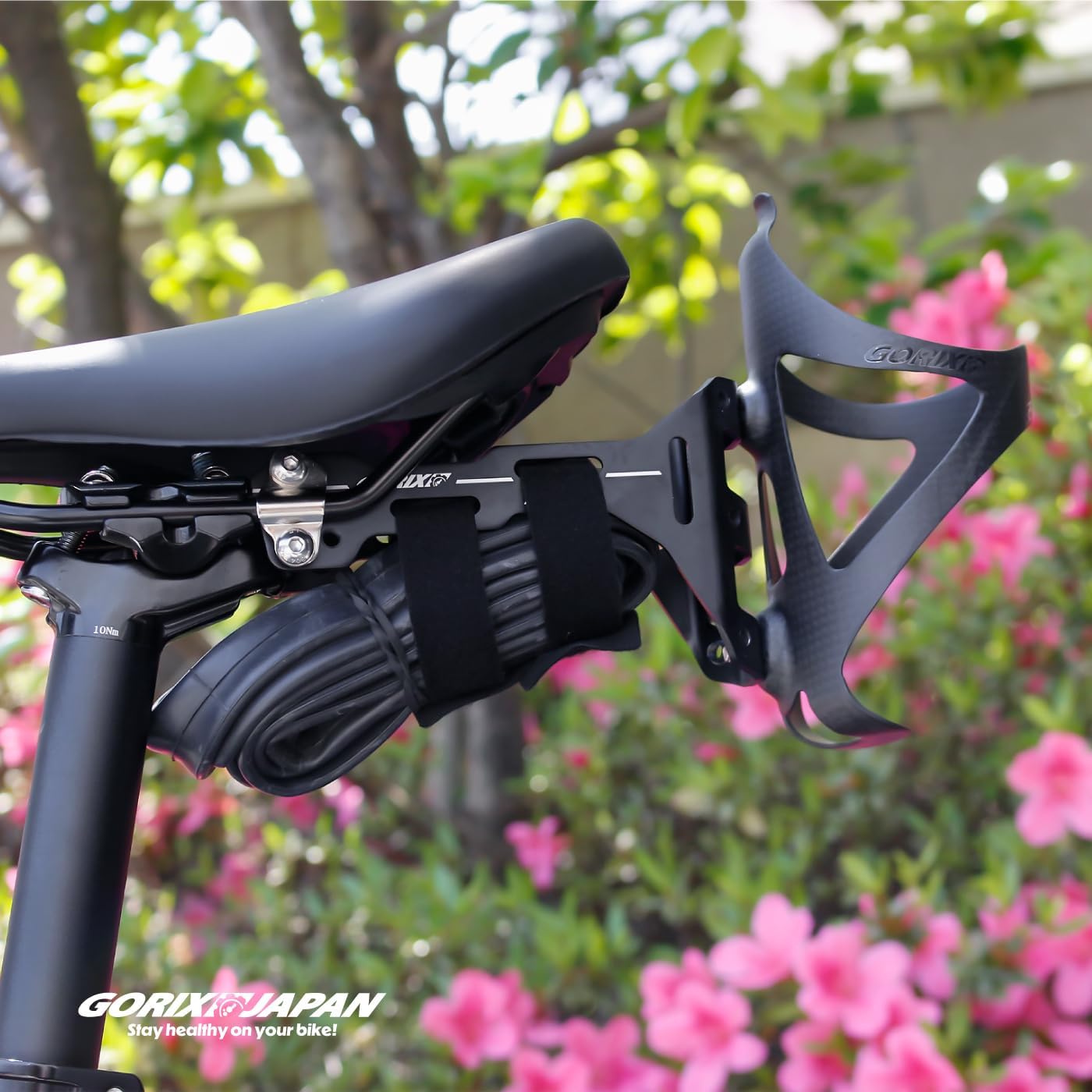 GORIX Bicycle Saddle Bottle Cage Additional Holder Adapter Mount Adjustable Mountain Road Bike (PLUS1)