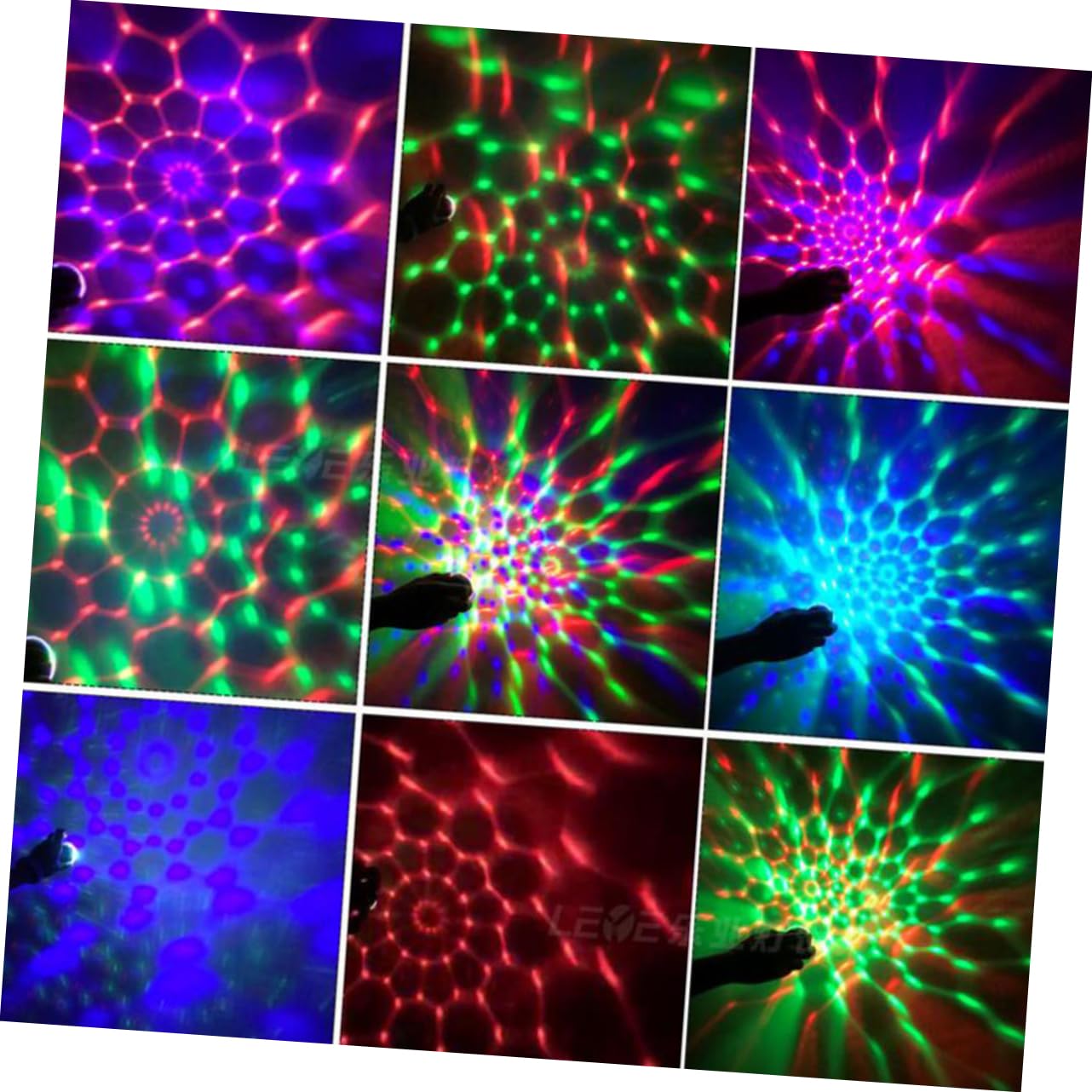 Uonlytech 2pcs RGB Voice Control Stage Lamp USB Charging Disco Light for Ktv Home Parties Compact Crystal Atmosphere Lamp Battery