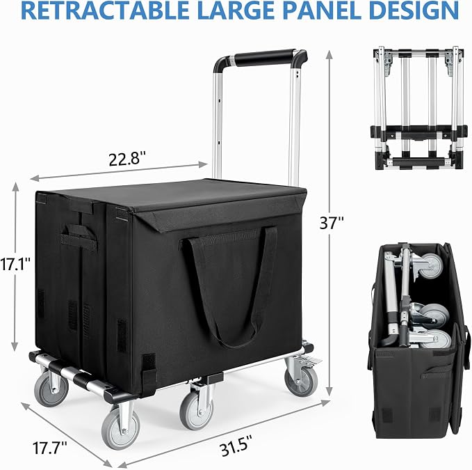 Carretilla plegable KEDSUM 500LBS con cesta y 6 ruedas miniatura 2