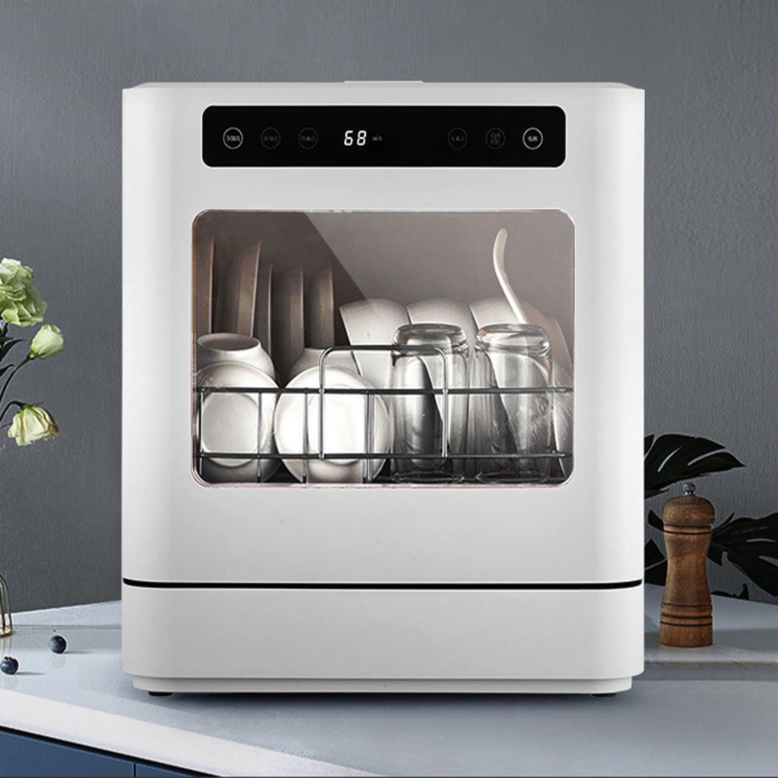 Lave-vaisselle de comptoir portables avec 4 programmes de lavage performants