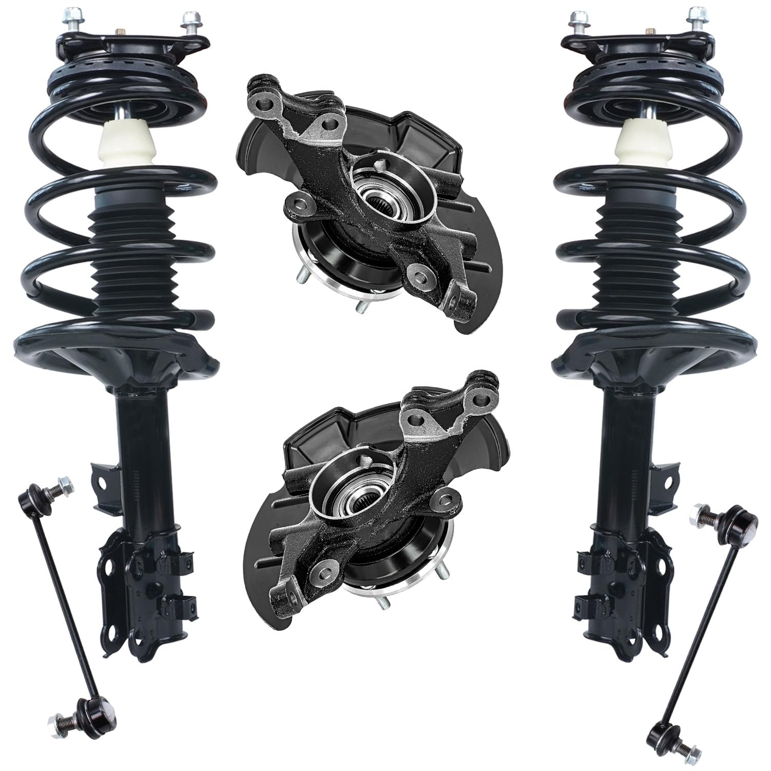 Detroit Axle - Front Steering Knuckles with Wheel Hub Bearings For Elantra