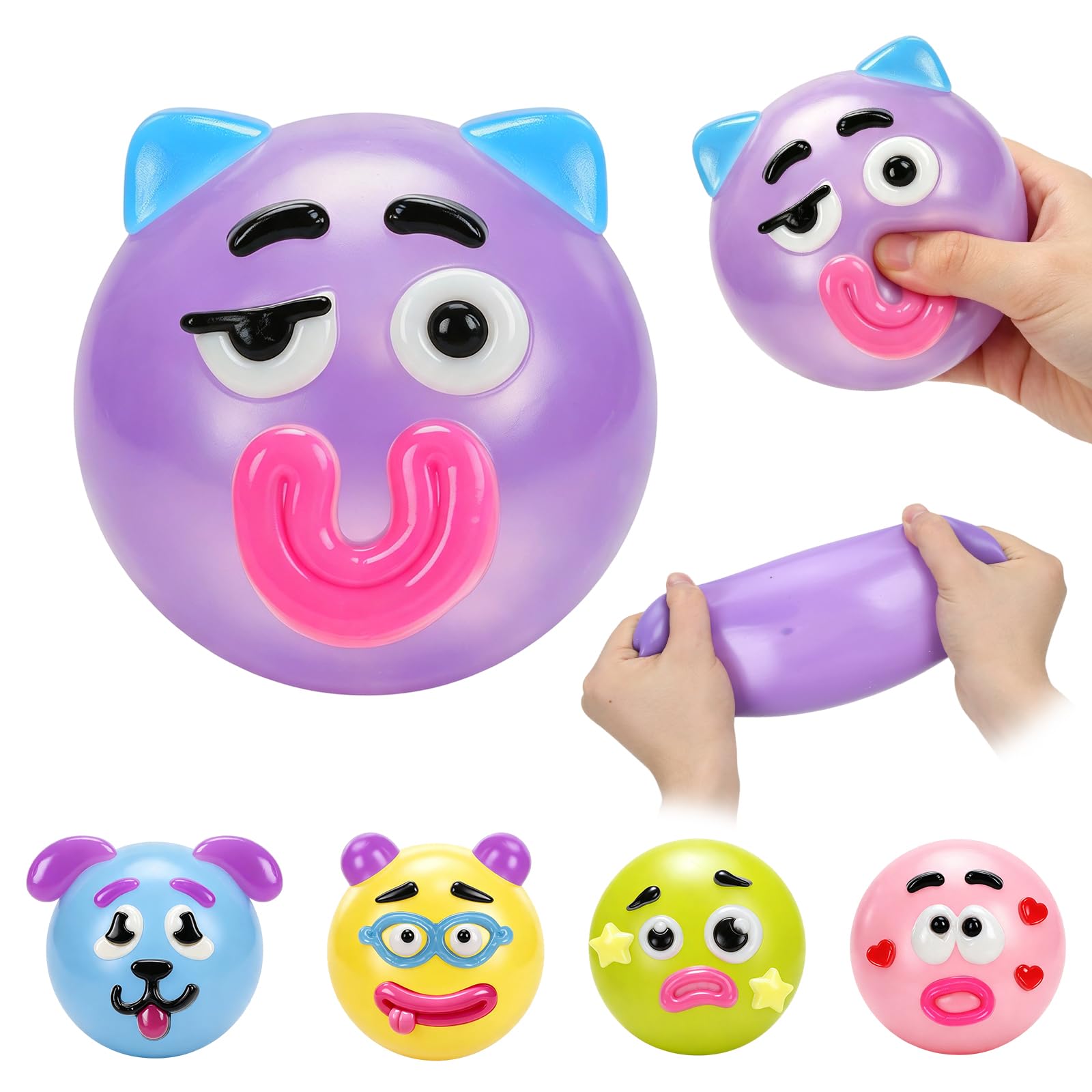 ZUYIST Interchangeable Dog Face Swap Stress Relief Squeeze Toy for Adults