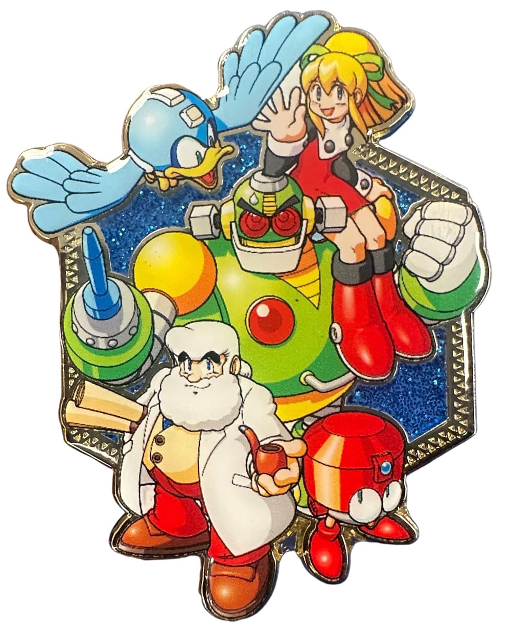 Mega Man Classic x Zen Monkey Studios: Golden Series 2 - Rock's Family Collectible Enamel Pin