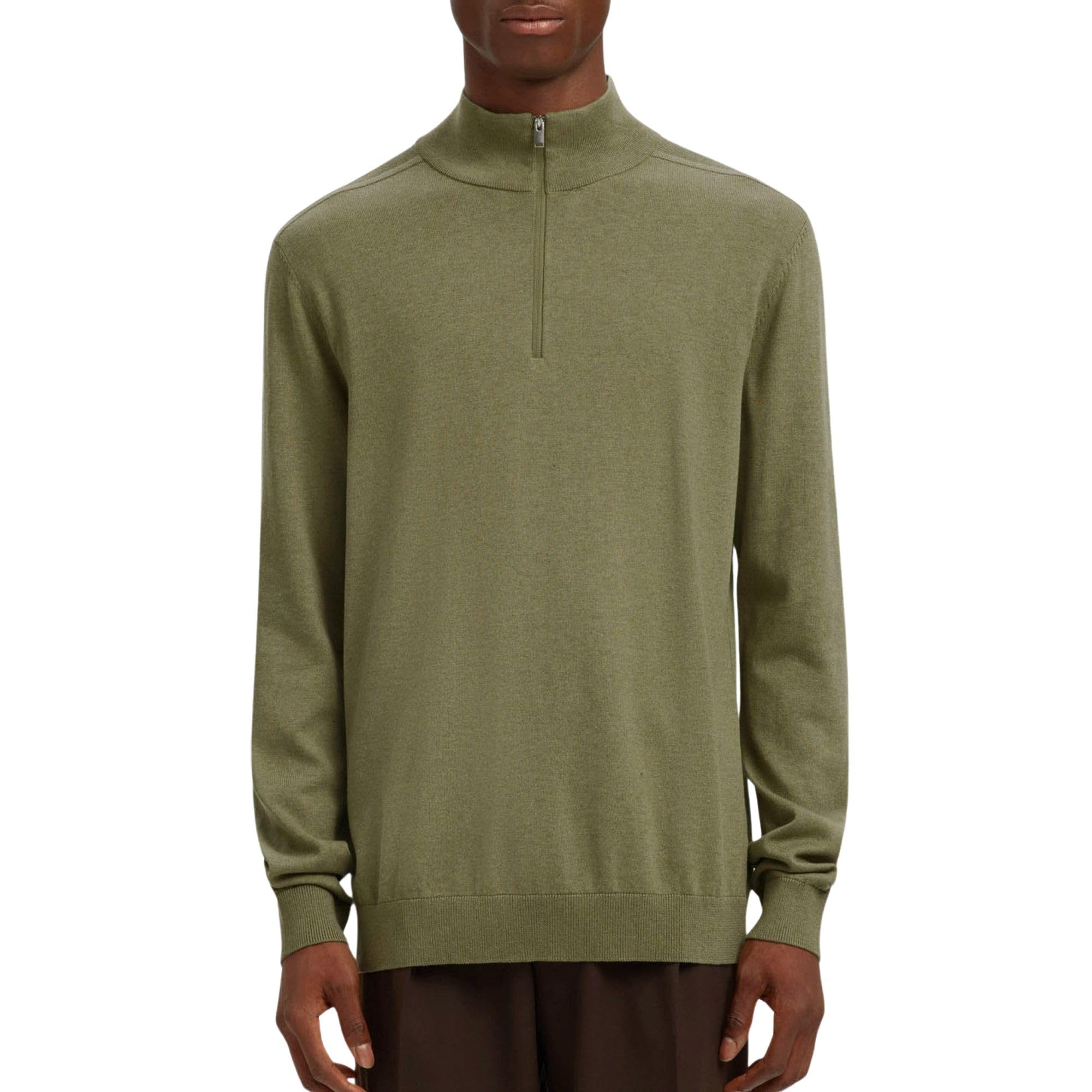 Selected Men Herren Deep Lichen Green Slhberg Ls Half Zip Noos