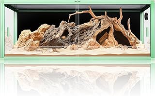REPTI ZOO 68 Gallon Reptile Terrarium, 48" x 18" x 18" Light Weight Reptile Enclosure, Colored Reptiles Tank with Tempered Glass Door, Large Habitat for Bearded Dragon, Snake, Lizard, Gecko-Green