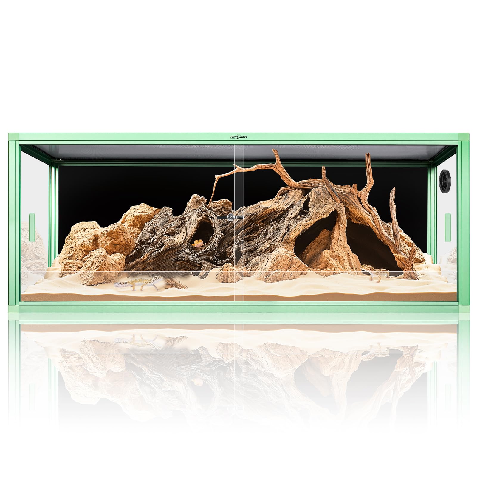 REPTI ZOO 68 Gallon Reptile Terrarium, 48" x 18" x 18" Light Weight Reptile Enclosure, Colored Reptiles Tank with Tempered Glass Door, Large Habitat