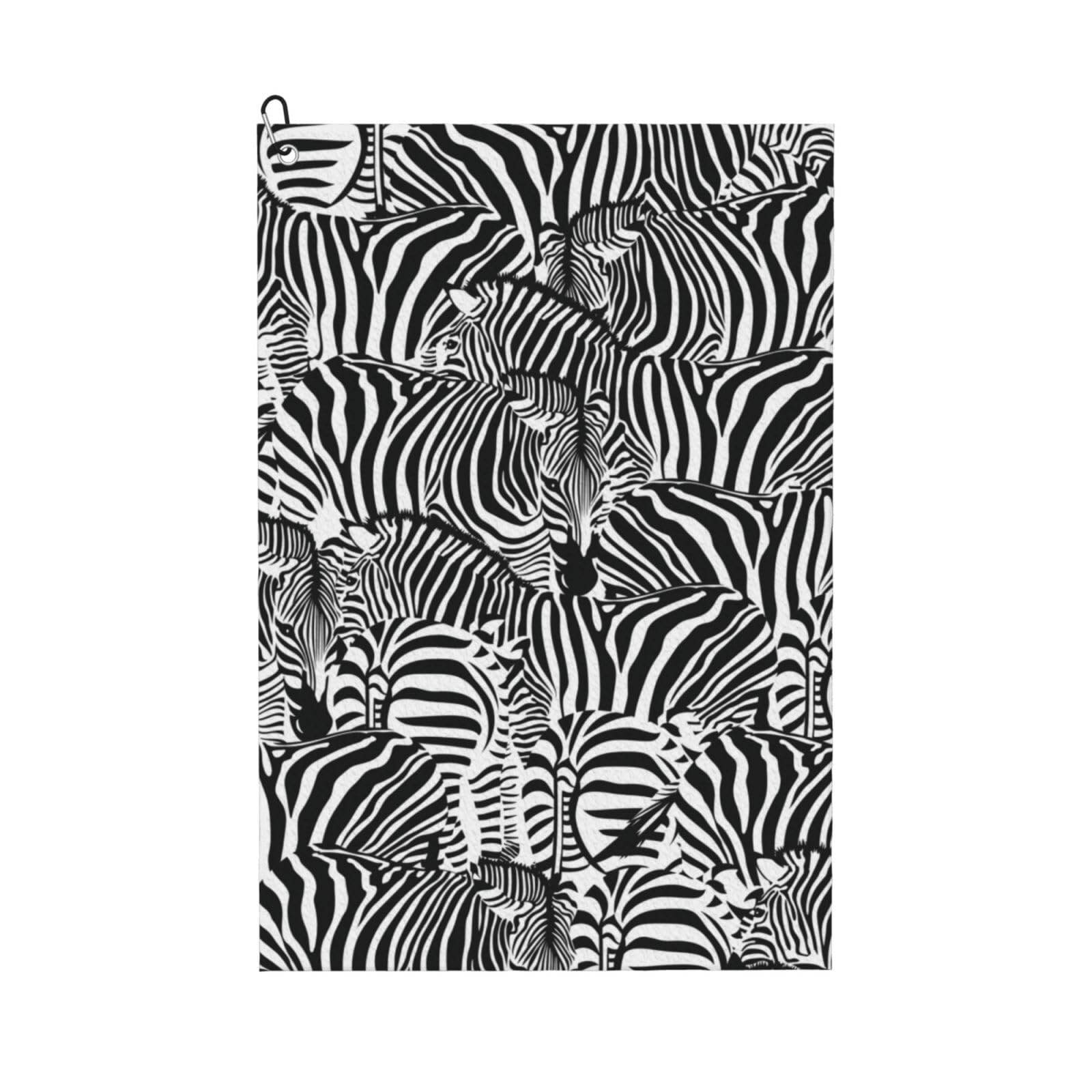 Hnnkloy Zebra Seamless PatternSavannah Animal, 16x24 in Portable Waffle Golf Towels with Carabiner Clip for Golf Bag