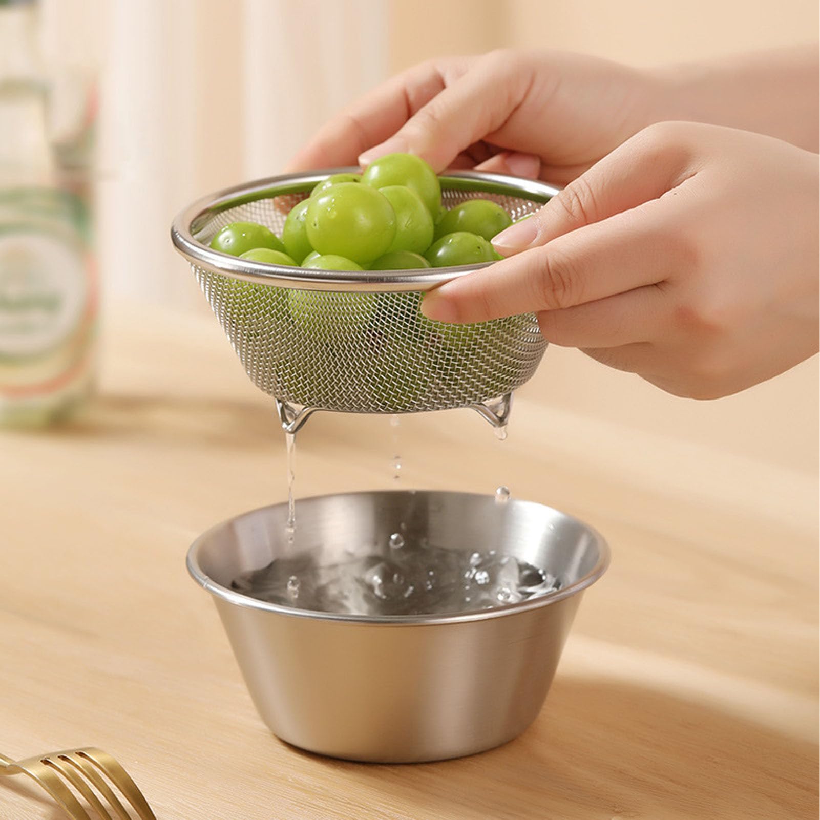 Scolapasta Acciaio Inox Microforato - Cestello Professionale Riso/Alimenti