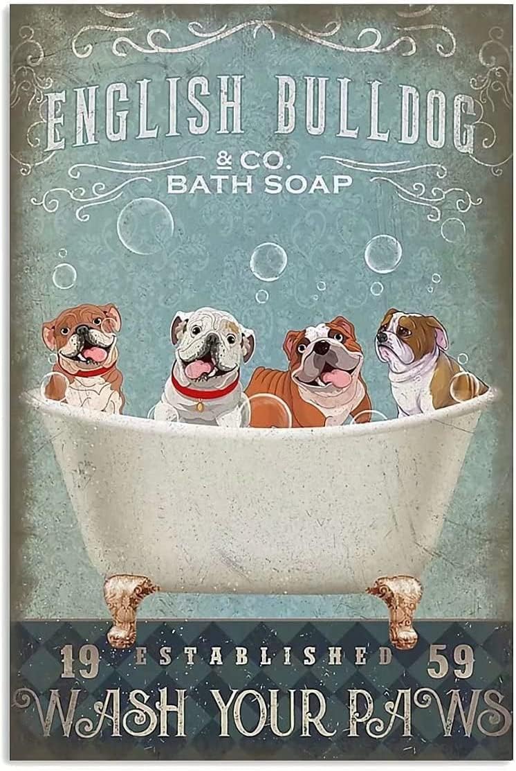 Vintage Tin Sign, Bulldog Bath Soap, 20x30cm