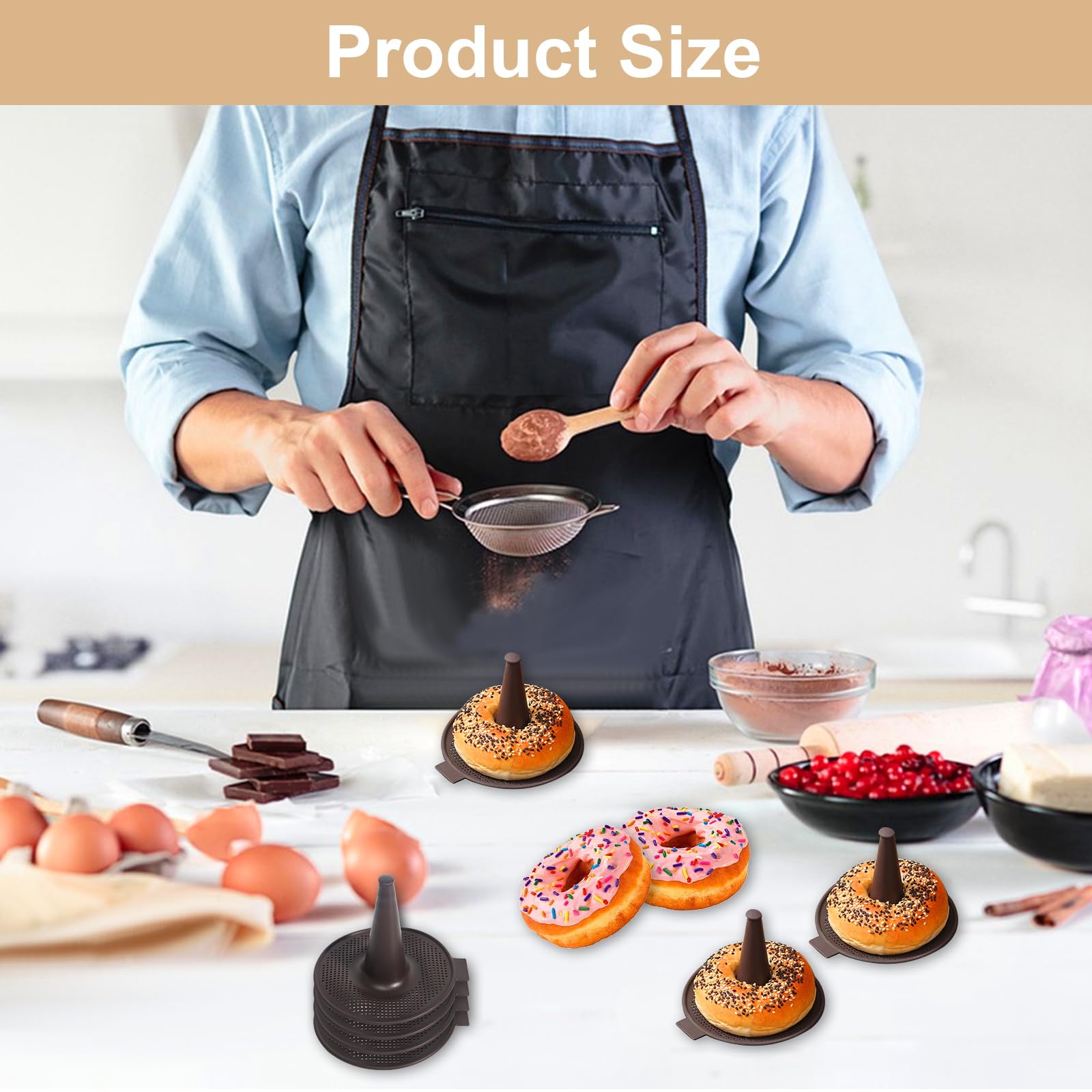 GOSHIES Bagel- und Donutbackform 6 Stück Silicone Molds conical Shape