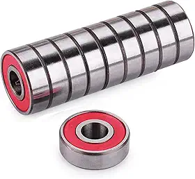 Z-FIRST Precision 608 RS ABEC 9 Rolamentos para Scooters, Longboards e Skates, A-Red