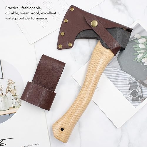 Miniatura 5 de Funda protectora de cabeza y mango, ligera, portátil, de piel sintética, para campamento, trabajo al aire libre