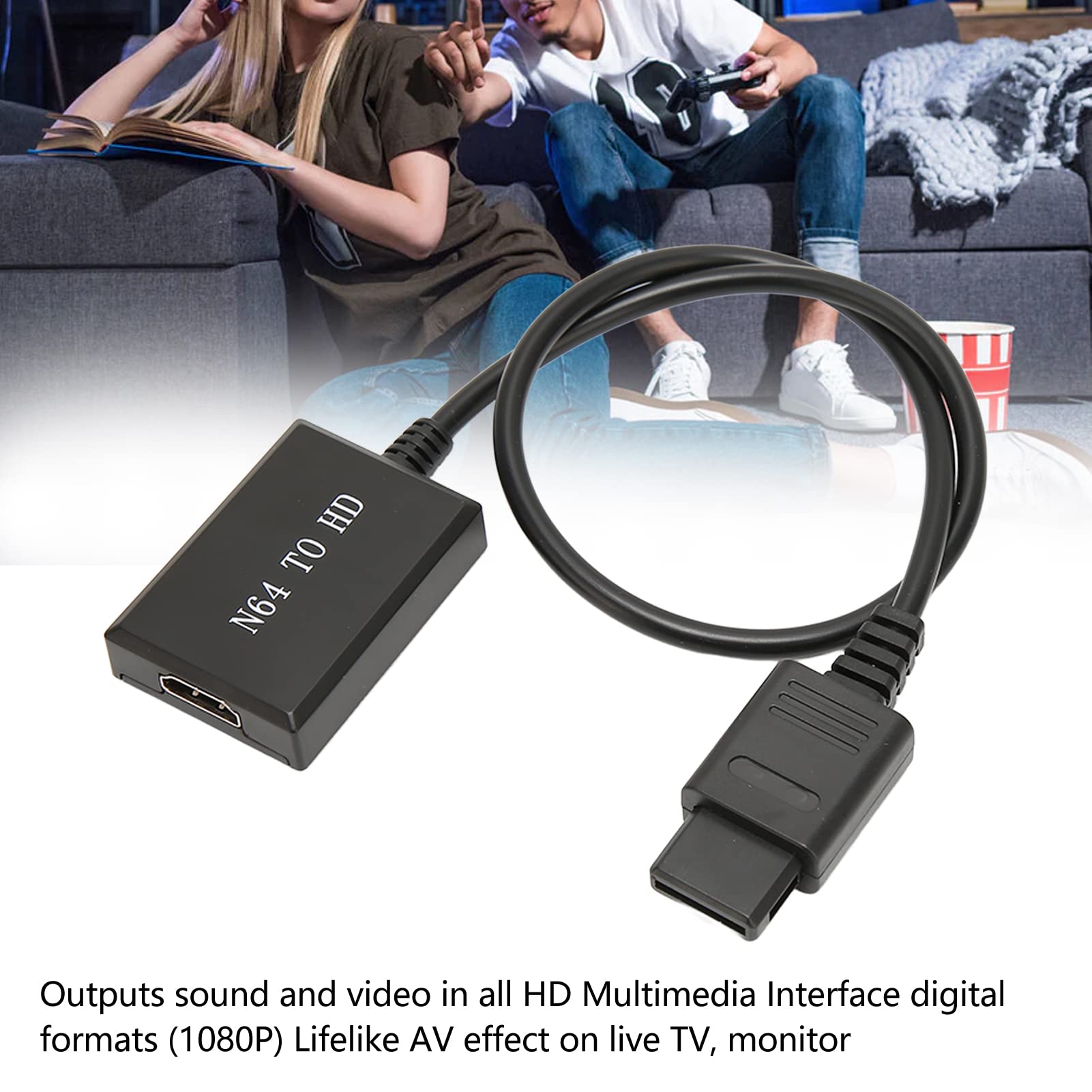 Bewinner N64 to HDMI Converter Adapter, 1080P 720P HDMI Link Cable for N64 for SNES Support PAL NTSC Modes - Image 2
