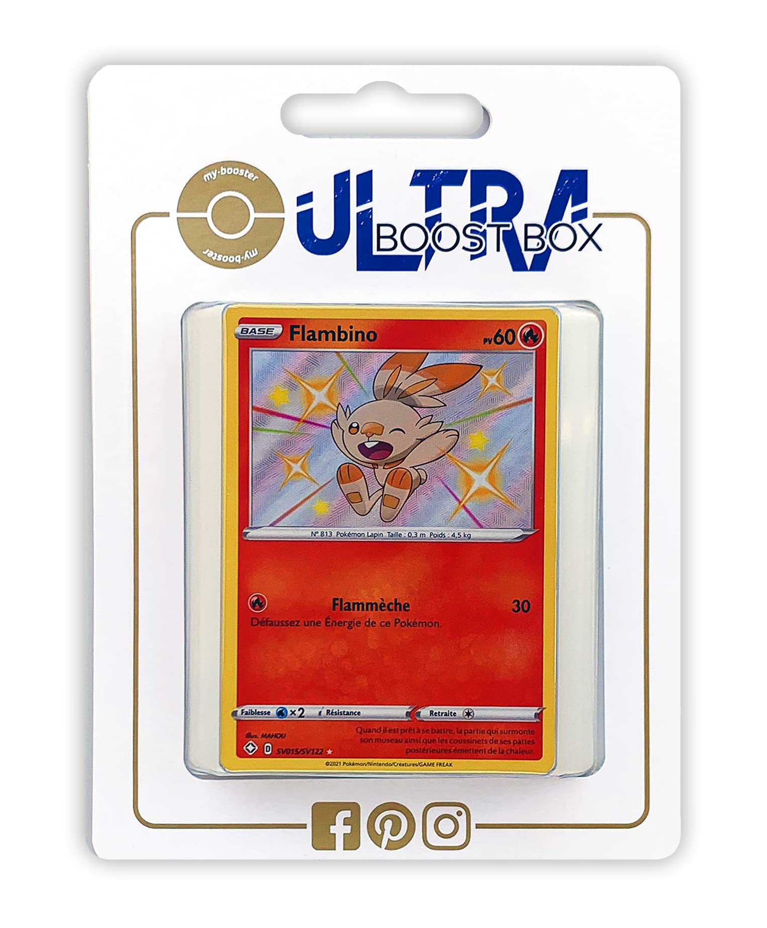 Flambino (Scorbunny) SV015 Glittering Shiny - Ultraboost X Epée et Bouclier 4.5 Destinées Radieuses
