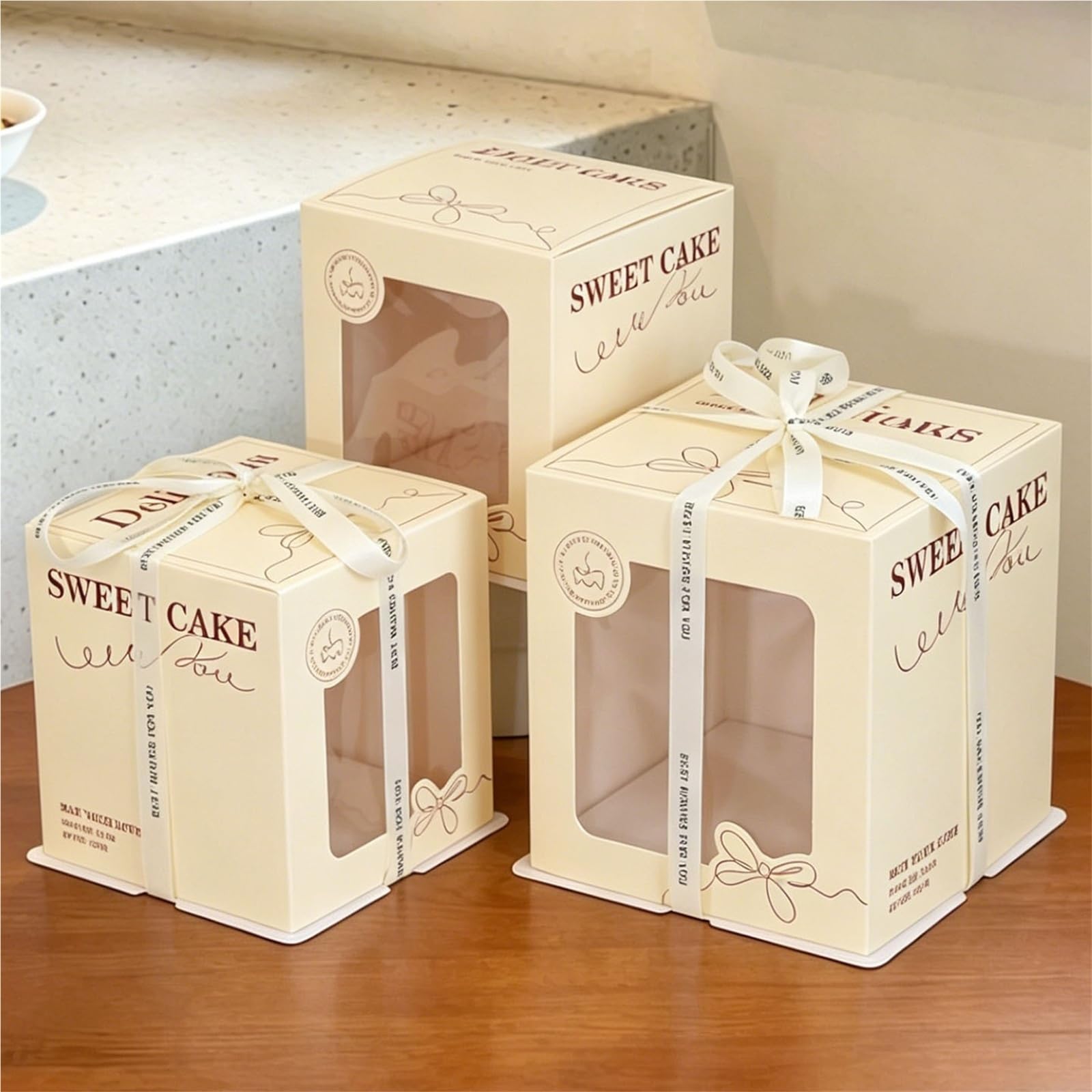Finestra trasparente for scatole for torte 5 pezzi 2 in 1 da 5/6/8 pollici