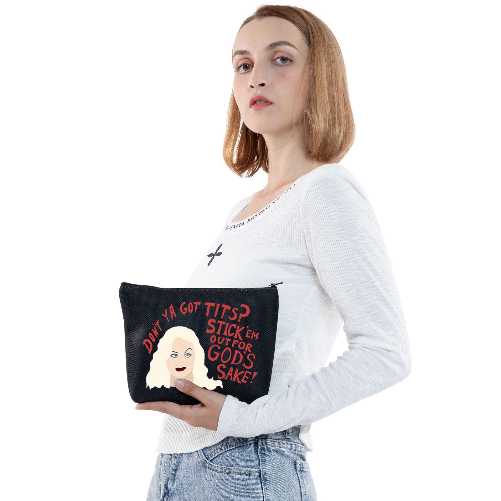 Hatchet Face Makeup Bag 80's Comedy Musical Gifts Hatchet Face Gifts Johnny Movie Zipper Bag (GOT Tits UK) - Image 4