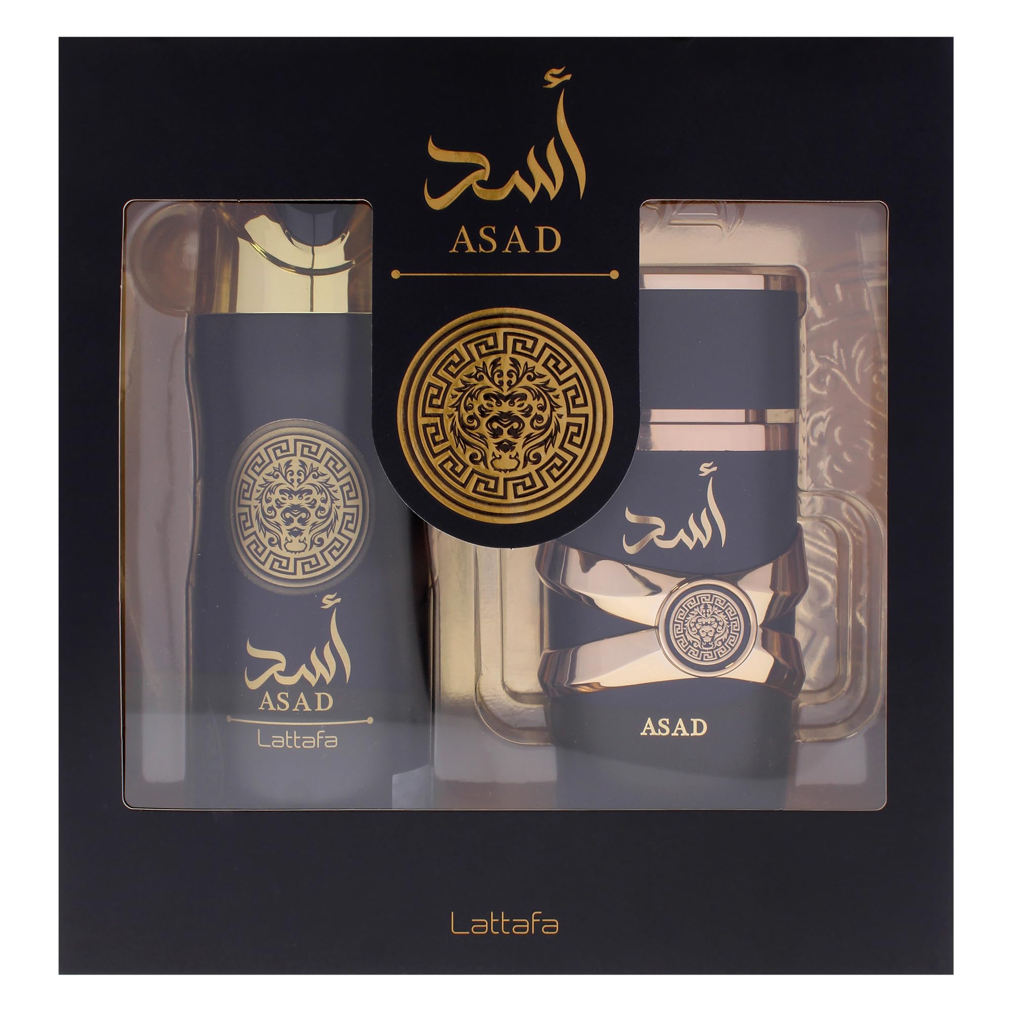 Amazon.com : Lattafa Asad 2 Pcs Gift Set With 100ml Edp + 200ml