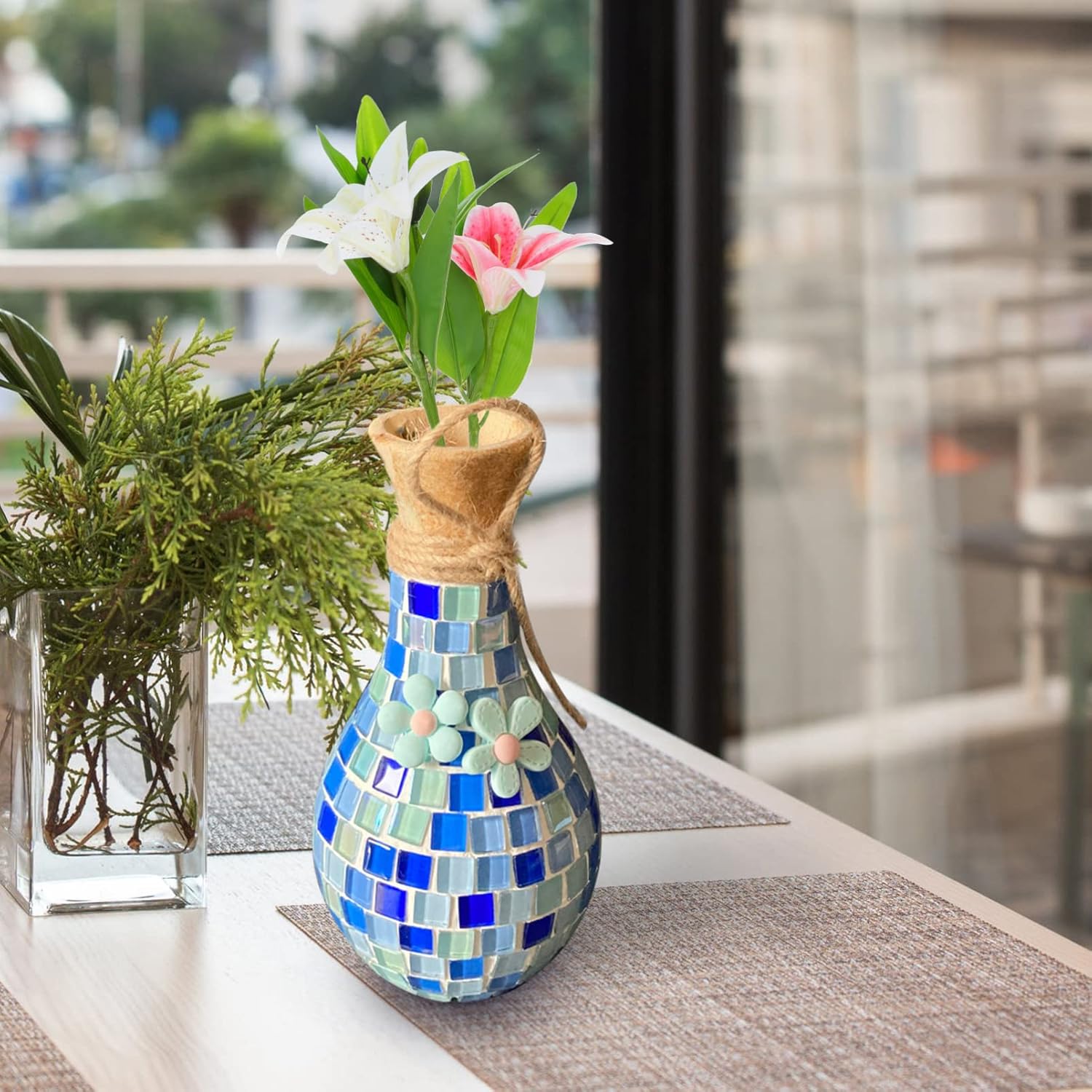 BESTOYARD Mosaic Flower Vase Arts and Crafts DIY Craft Kits Mosaic Tiles Craft Mosaic Bead Kit for Adults Kids : Toys & Games