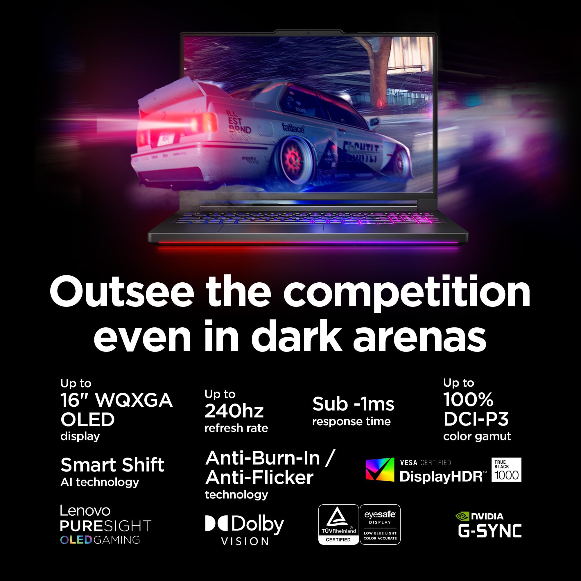 Lenovo Legion Pro 7i – AI-Powered Gaming Laptop – Intel® Core Ultra 7 255HX – 16" WQXGA PureSight OLED Display – 240Hz – NVIDIA® GeForce RTX™ 5070 Ti – 32GB Memory – 1TB Storage – PC GamePass