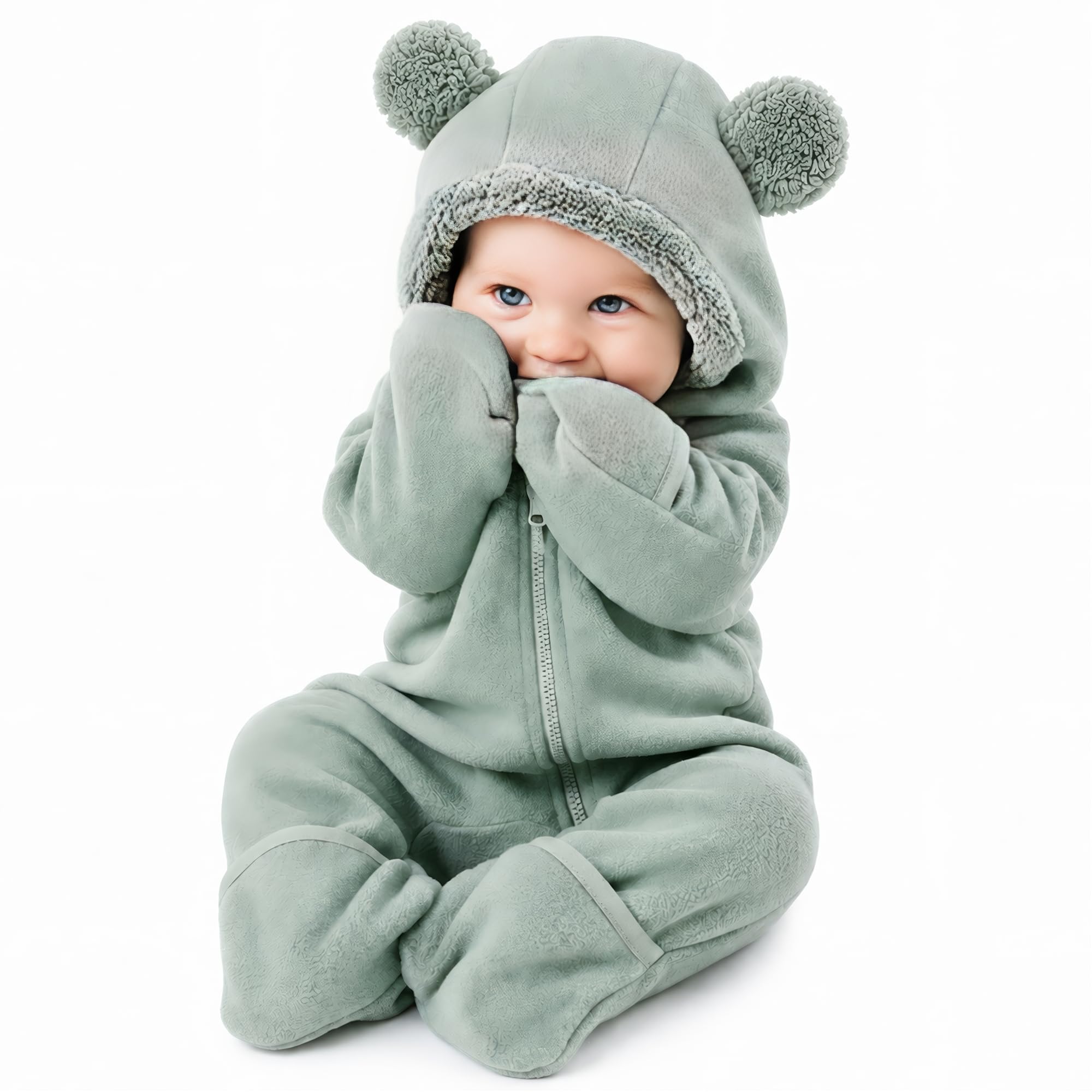 Cuddle Club Fleece Baby Bunting Bodysuit Hoodie, Newborn - 5T