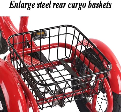 Miniatura 9 de Bicicleta de crucero para niños de 3 a 8 años, triciclo de pedal para exteriores con freno delantero para viajar de compras, triciclo para niños con