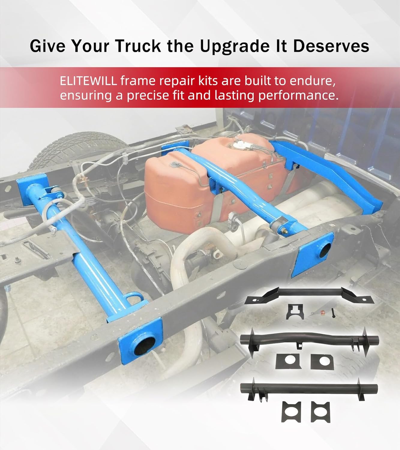 ELITEWILL Front Fuel Tank Support Crossmember/Rear Tank Support Crossmember/Rear Shock Crossmember 3Pcs Kit Fit for 1999-2006 Chevrolet Silverado GMC Sierra 1500 2500