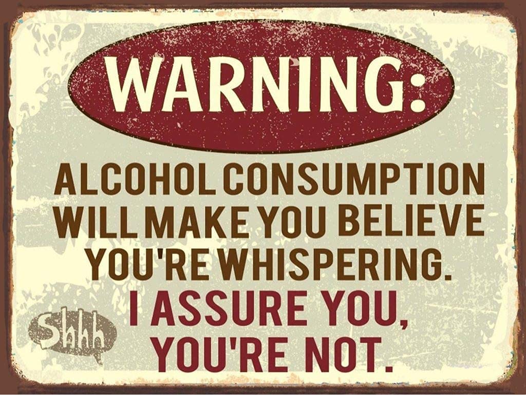 Top Banana Gifts Alcohol Consumption Warning - Vintage 15 X 20Cm Reproduction Metal Sign, Plaque, Poster, Ideal For Kitchen, Bathroom, Shed, Pub, Bar, Man Cave Etc (A5-15X20cm)