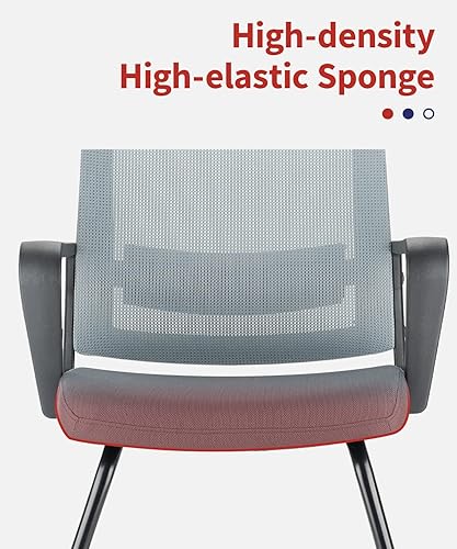 Miniatura 5 de CLATINA Sillas de espera e invitados para sala de conferencias con soporte lumbar y malla de espalda media Space Air Grid Series gris, paquete de 4