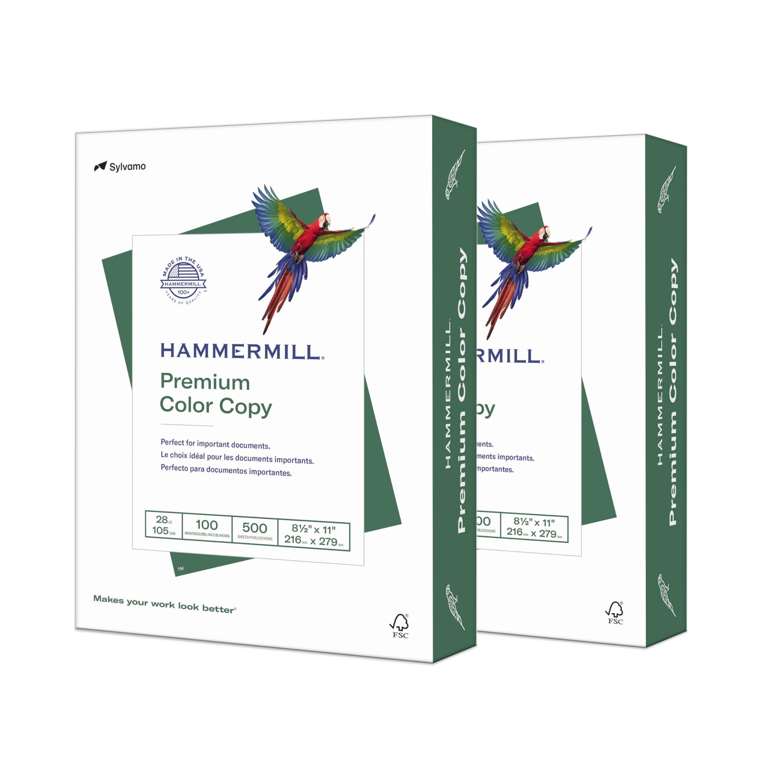 Hammermill Printer Paper, Premium Color 28 lb Copy Paper, 8.5 x 11-2 Ream (1,000 Sheets) - 100 Bright, Made in the USA