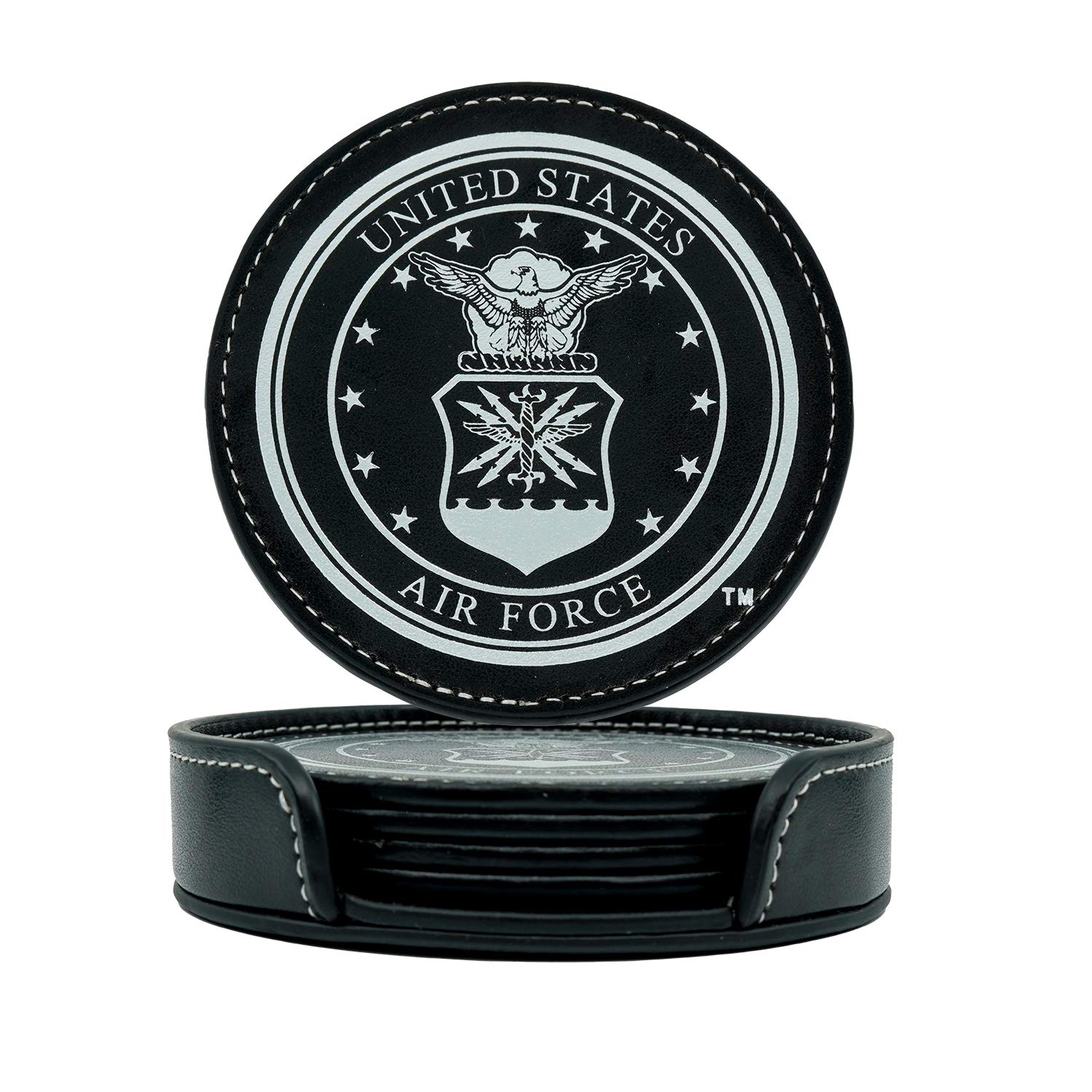 Air Force Leather Coaster Set
