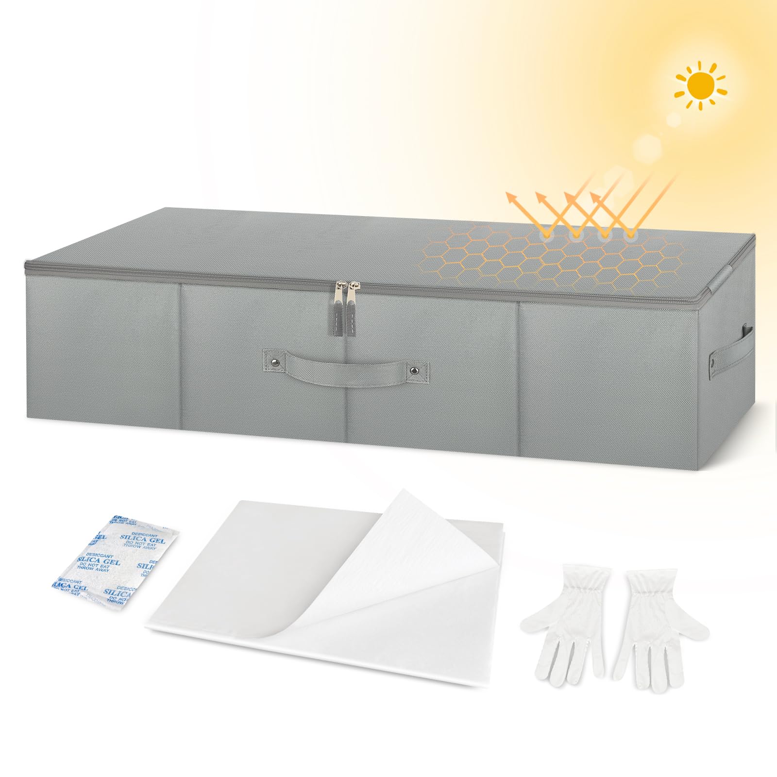 Clidelan Wedding Dress Storage Box, Wedding Dress Preservation Box With 50 Sheets of Acid Free Tissue Paper, Microfiber Gloves and Clothing Desiccants