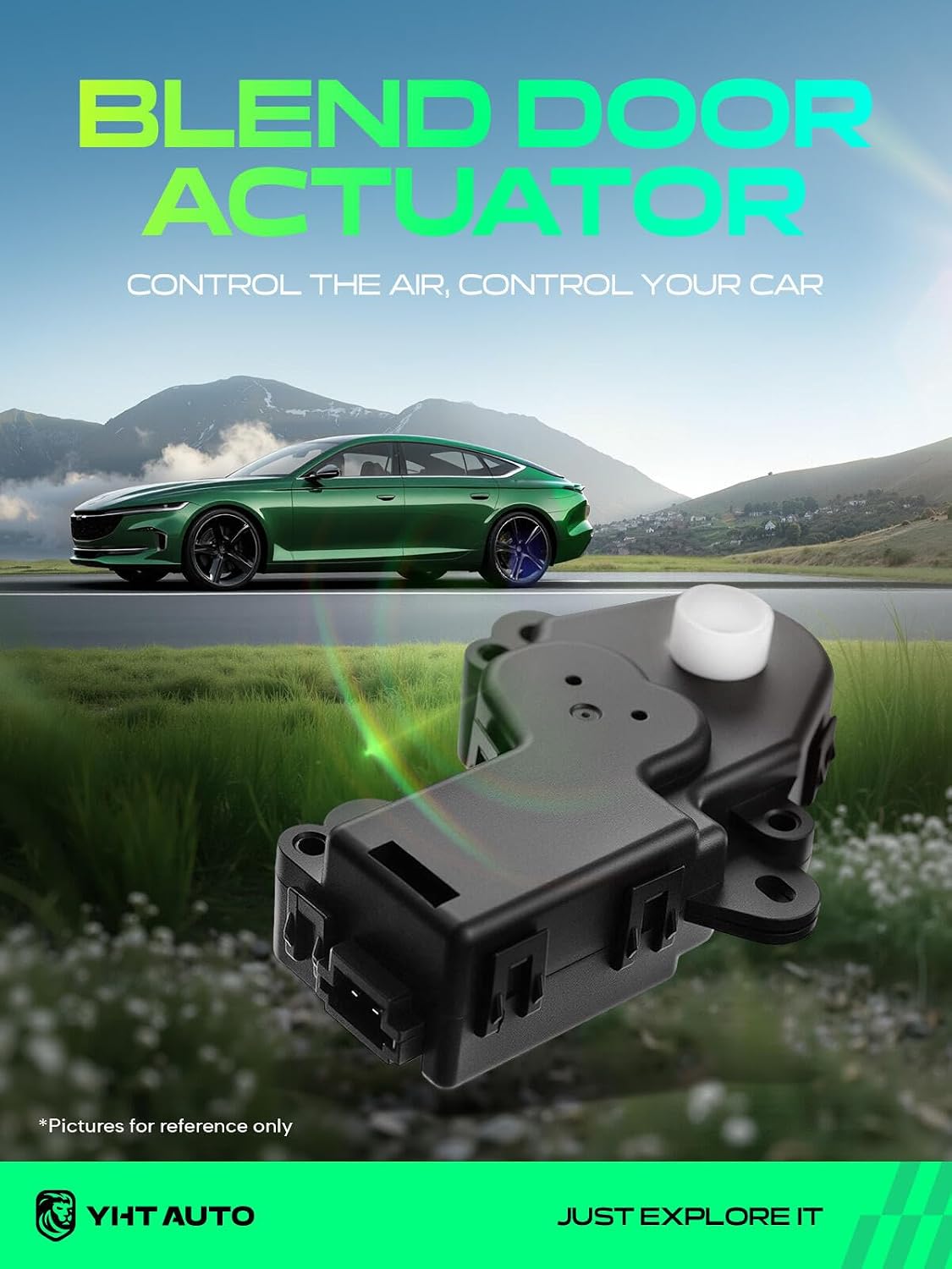 YHTAUTO HVAC Air Door Actuator Heater Blend Door Levers - Fits Chevrolet & GMC & Pontiac Models - Colorado 04-12, SSR 2003-2006, Canyon 03-06, Vibe 03-08 - Main Air inlet 2 Pins Air Flap Actuator
