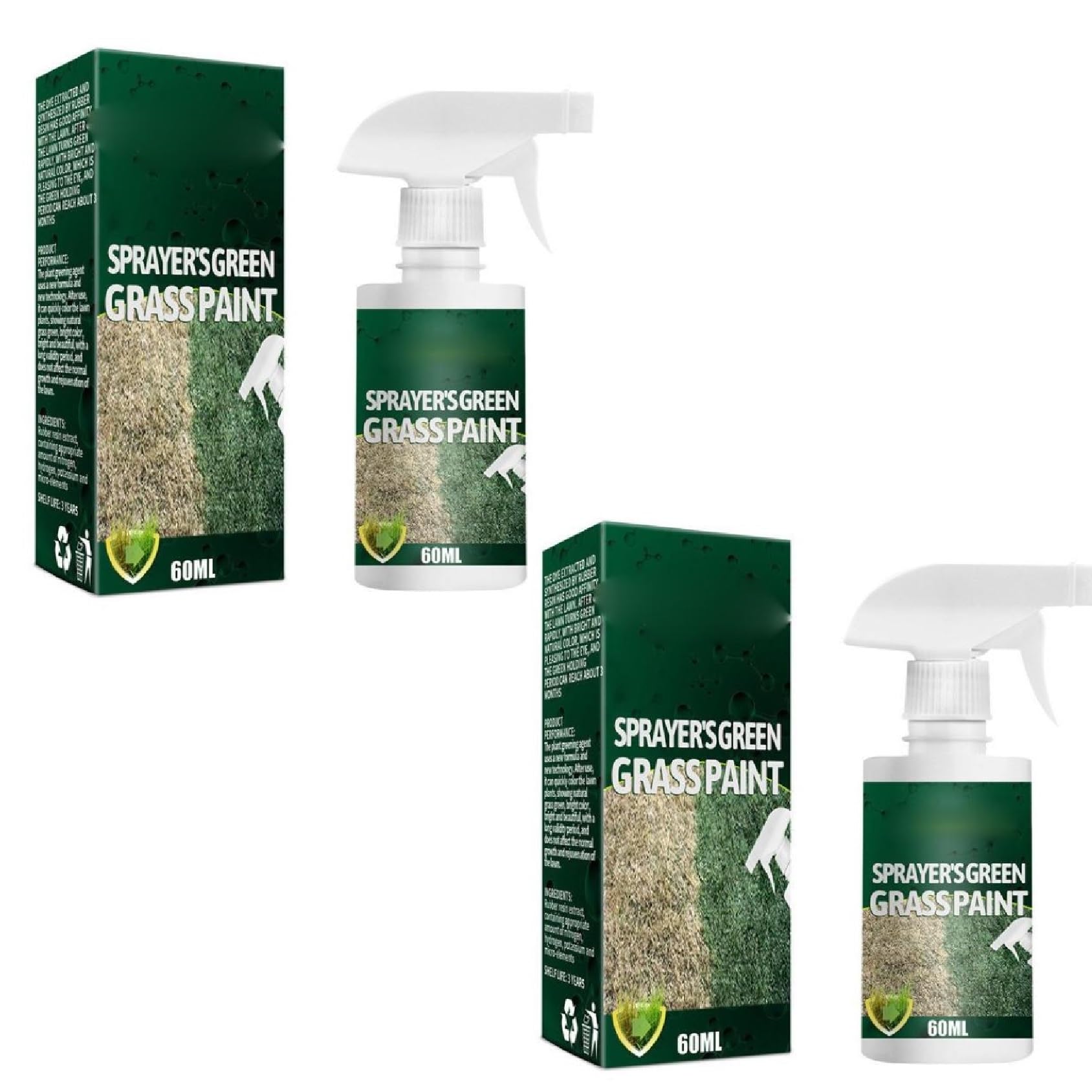 2Pcs Green Grass Lawn Spray,Easy to Use Grass Dye