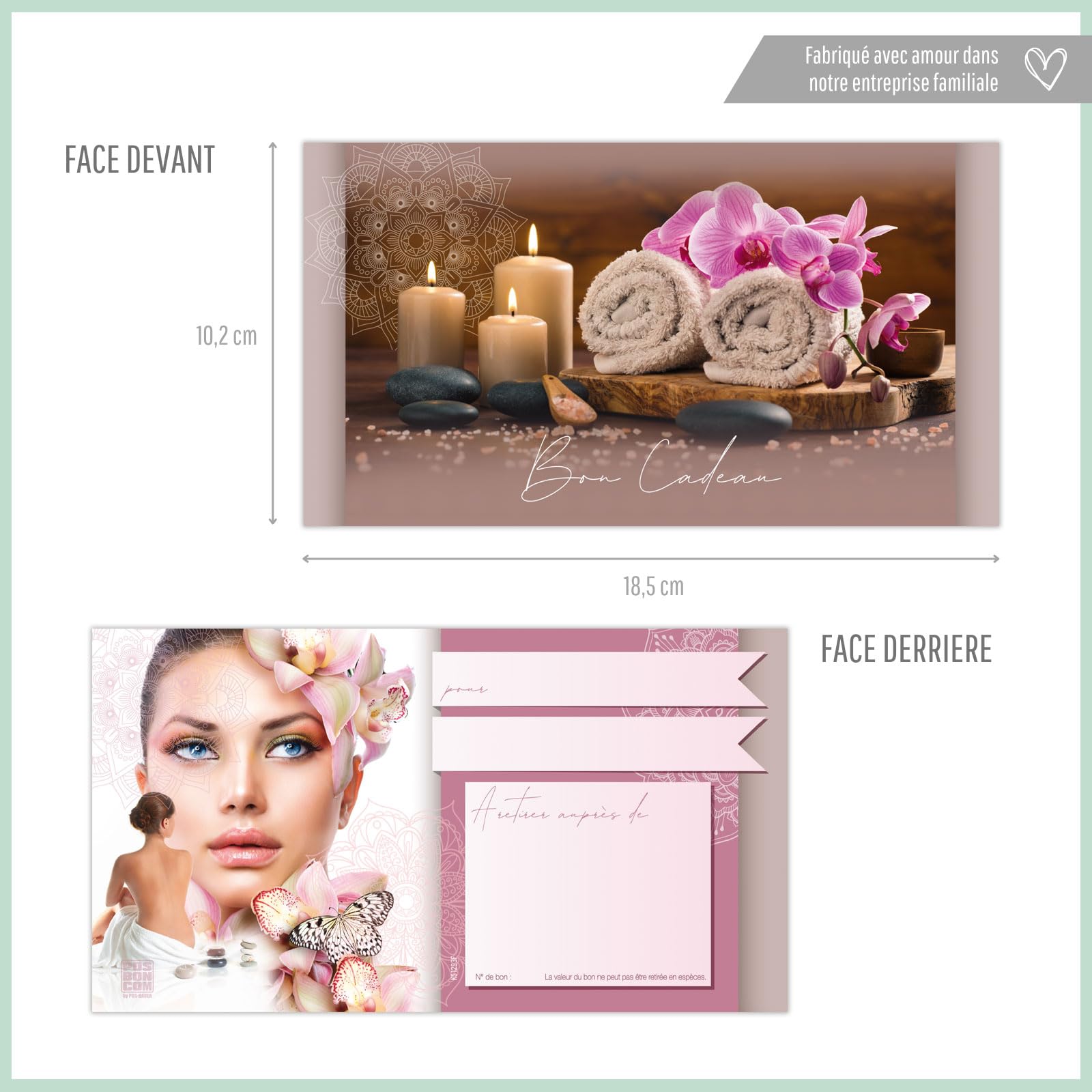 POS BON - 25 bons cadeaux à remplir - formulaires imprimés pour des instituts de beauté KS1293F-0-25-V1