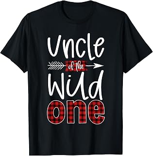 Uncle of the Wild One Shirt Plaid Lumberjack 1st Birthday T-Shirt