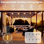 RTTY Outdoor String Lights Patio Light for Outside Waterproof G40 Shatterproof LED Bulbs, Dimmable Hanging Connectable Globe Lighting for Bistro, Backyard, Cafe, Porch, 2700K, 25 FT 13pcs