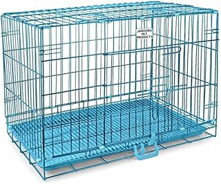 Jainsons Pet Products 30-Inch Metal Dog Cage – Durable Pet Crate Pet Cage for Small to Medium Dogs, Foldable Design (Sky Blue)