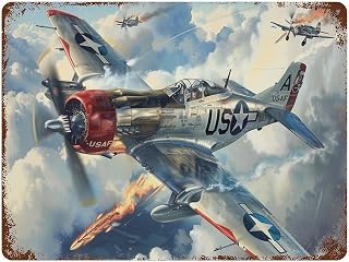 P-47 Thunderbolt Fighter Bomber Poster Metal Sign Vintage WWII Propeller Military Aircraft Picture U.S. Air Force Aviation Art Decor Boys Bedroom Aircraft Wall Art Decor Gift Wall Art Paintings Canva