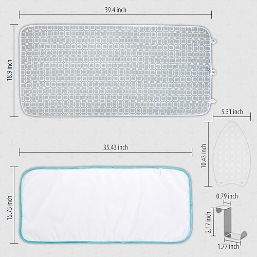 Vista 2 de Seiritex Tapete de planchado, almohadilla de planchar portátil de 39.4 x 18.9 pulgadas, tabla de planchar 5 en 1, manta de hierro de viaje