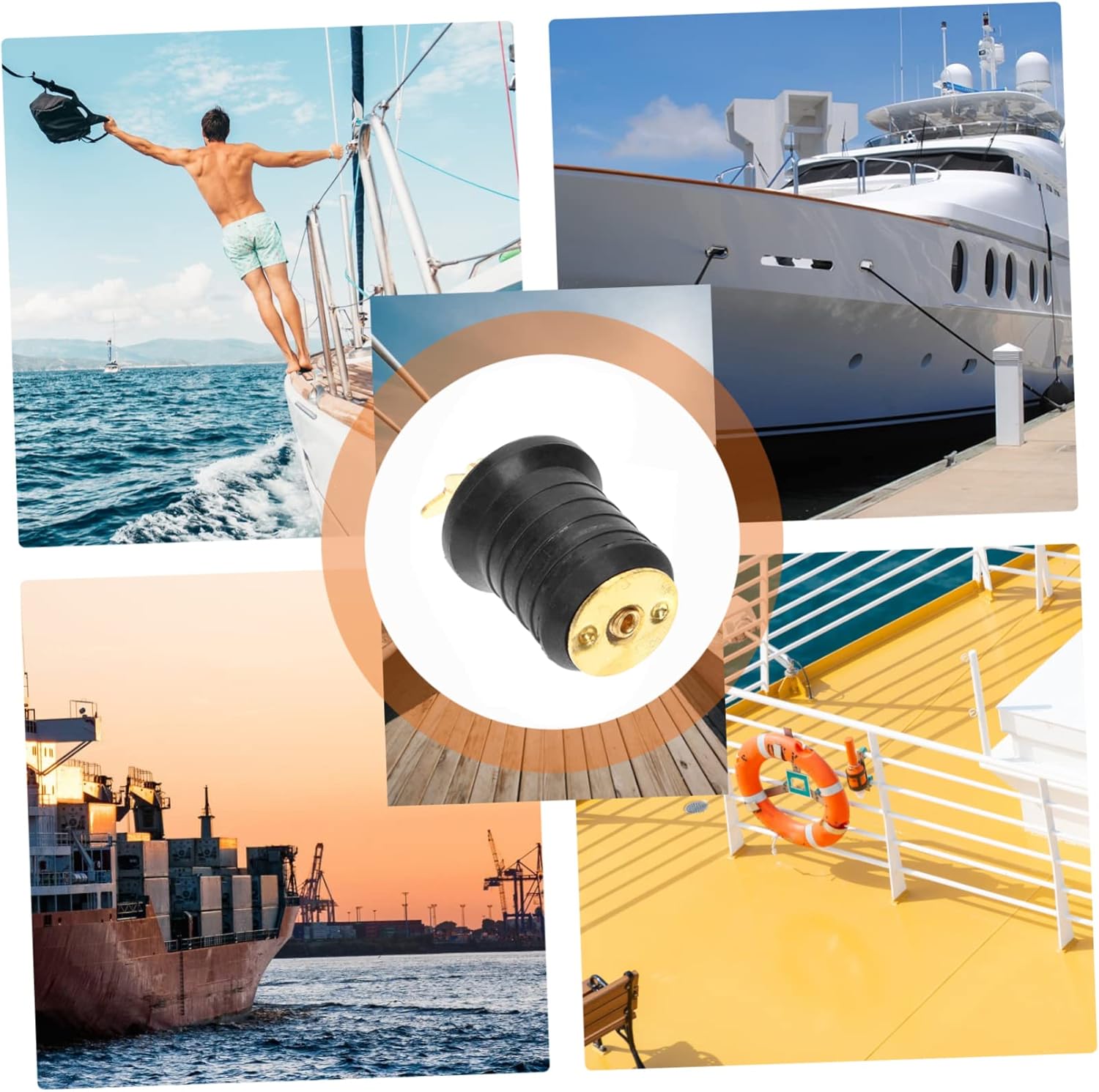 BESPORTBLE 2pcs Drain Plug Marine Scupper Plug Bible Keychain Professional Snap Drain Plug Boat Hole Scupper Hole