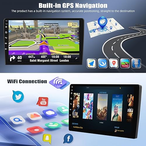 Miniatura 4 de Estéreo de coche 2G+64G Android 13 para Jeep Grand Cherokee WK 2008-2013 con Apple Carplay Android Auto, pantalla táctil HD de 9 pulgadas con WiFi,