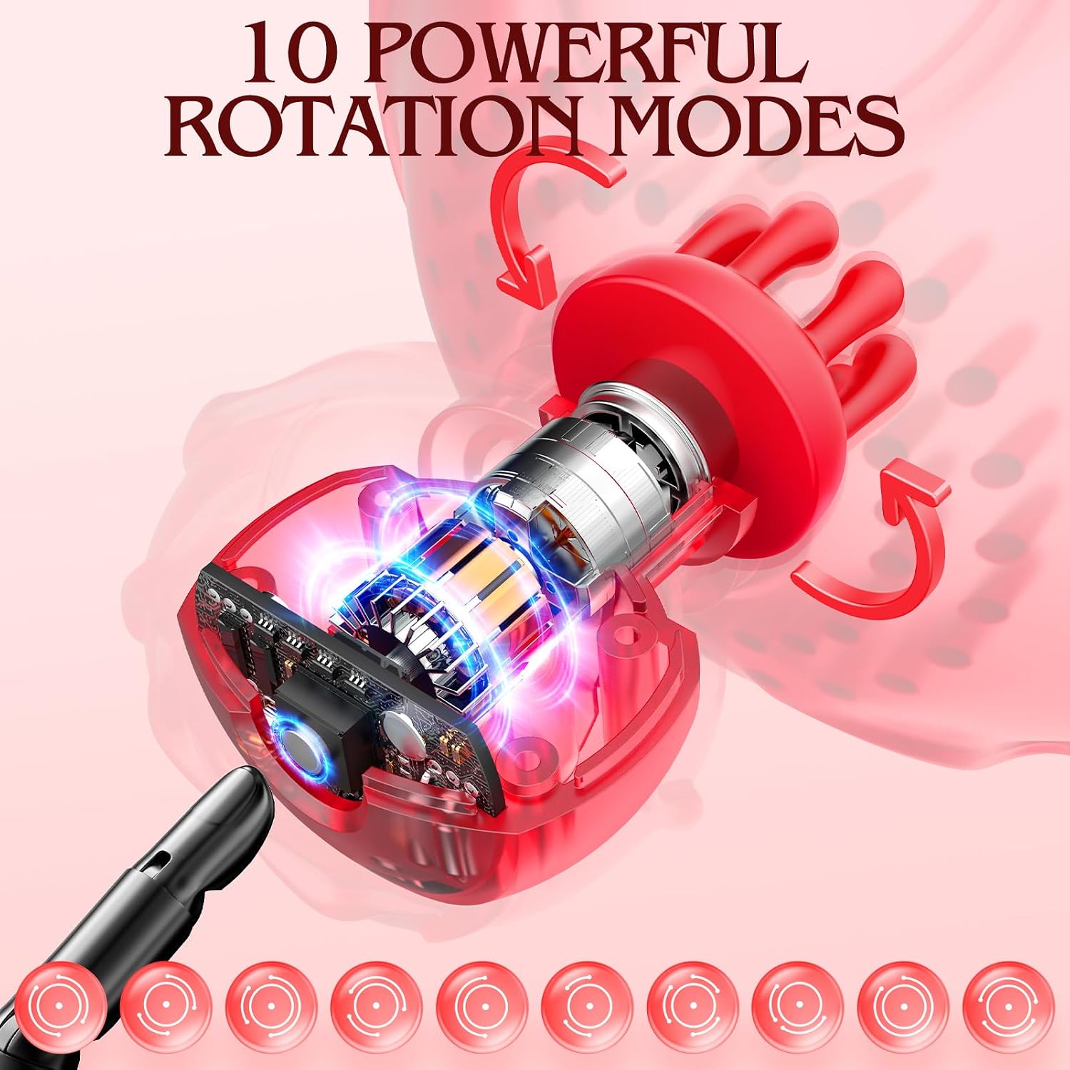 Rose Toy Nipple Vibrator Sex Toys, 2 Pack Nipple Toys with 10 Rotating & Vibration Modes, 3 Interchangeable Rotating Heads, Silicone Nipple Sucker Clitoral Stimulator for Women & Couples Pleasure