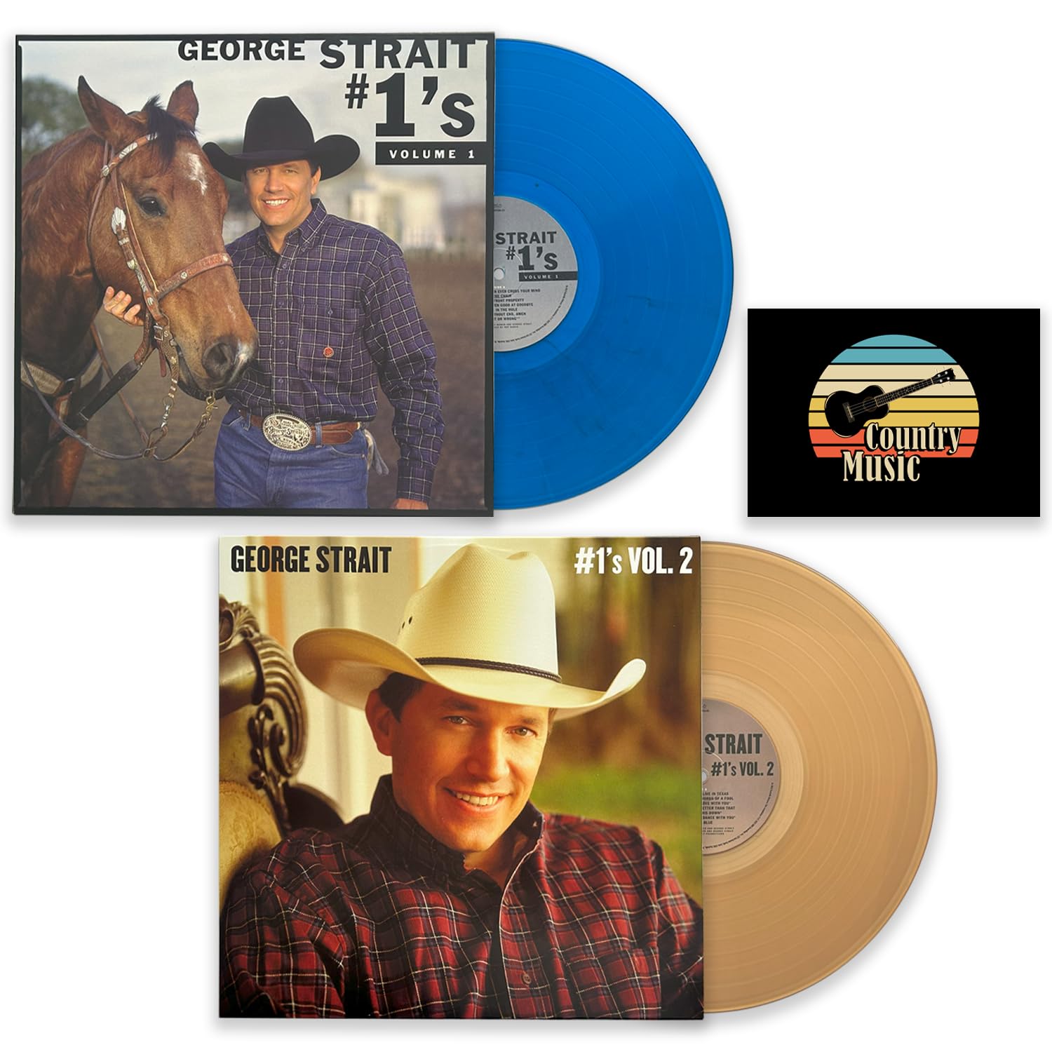 #1 George Strait Collezione Colorata Completa: Volume 1 Blu Volume 2 Oro Inclusa Bonus Art Card